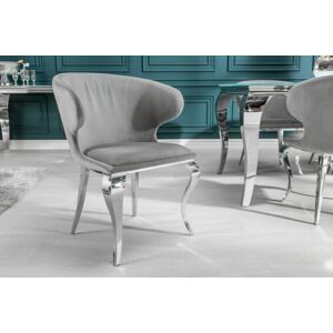 LuxD 20706 Dizajnová stolička Rococo II sivý zamat