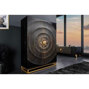 LuxD Dizajnová barová skrinka Venetia 140 cm čierne mango