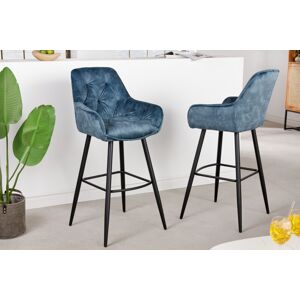 LuxD Dizajnová barová stolička Garold petrolejový zamat