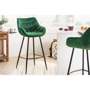 LuxD Dizajnová barová stolička Kiara smaragdový zamat