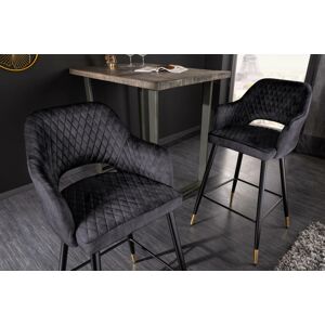 LuxD Dizajnová barová stolička Laney antracitový zamat