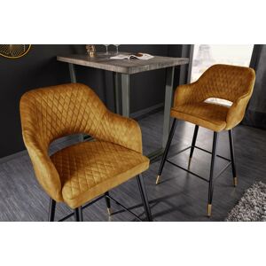 LuxD Dizajnová barová stolička Laney horčicový zamat