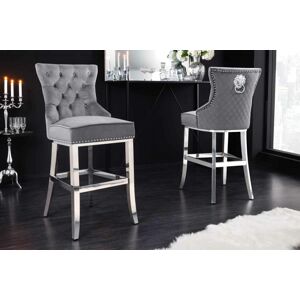 LuxD Dizajnová barová stolička Queen Levia hlava sivá