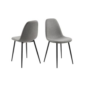 Dkton 23685 Dizajnová jedálenská stolička Alphonsus II, svetlosivá / čierna