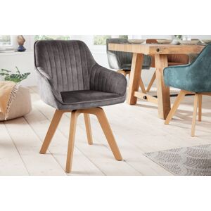 LuxD 25596 Dizajnová otočná stolička Gaura sivý zamat
