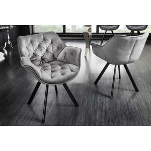LuxD 28838 Dizajnová otočná stolička Kiara II sivý zamat