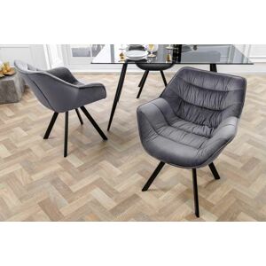 LuxD 28836 Dizajnová otočná stolička Kiara sivý zamat