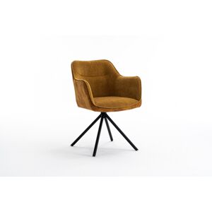 LuxD 28992 Dizajnová otočná stolička Rahiq horčicový zamat
