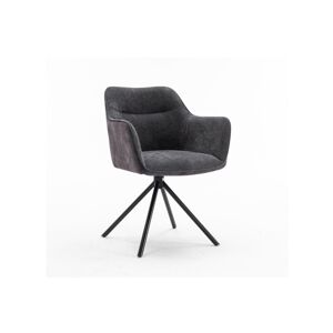 LuxD 28993 Dizajnová otočná stolička Rahiq tmavosivý zamat