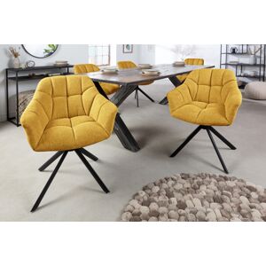 LuxD 26283 Dizajnová otočná stolička Vallerina horčicová žltá