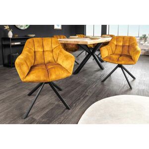 LuxD 28021 Dizajnová otočná stolička Vallerina horčicový zamat