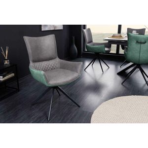 LuxD 28470 Dizajnová otočná stolička Wendell sivá / zelená