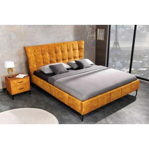 LuxD Dizajnová posteľ Bailey 160 x 200 cm horčicový zamat