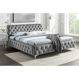LuxD Dizajnová posteľ Rococo 160 x 200 cm sivý zamat