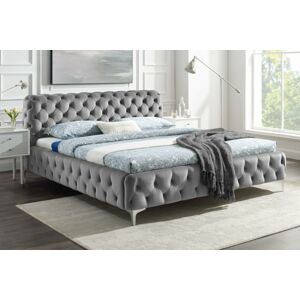 LuxD Dizajnová posteľ Rococo 180 x 200 cm sivý zamat