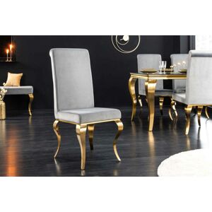 LuxD 28619 Dizajnová stolička Rococo sivá / zlatá