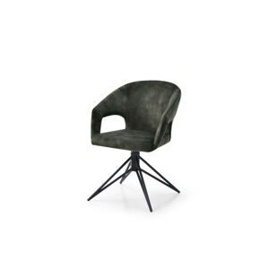 LuxD 24194 Dizajnová otočná stolička Age tmavozelený zamat