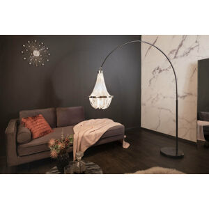 LuxD 24901 Dizajnová stojanová lampa Kingdom 189 - 204 cm strieborná Stojanové svietidlo