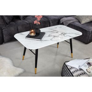 LuxD Dizajnový konferenčný stolík Laney 110 cm biely - vzor mramor