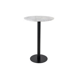 Norddan Dizajnový okrúhly barový stôl Kane 70 cm imitácia mramoru / čierny