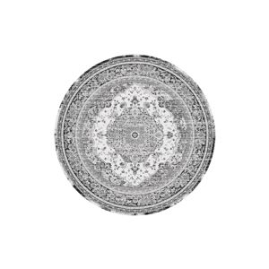 Norddan Dizajnový okrúhly koberec Maile 200 cm čierno-biely