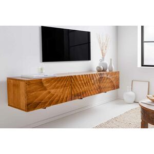 LuxD Dizajnový závesný TV stolík Shayla 160 cm hnedé mango
