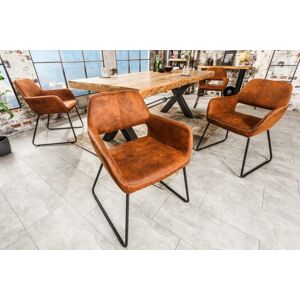 LuxD 20259 Dizajnová stolička Derrick hnedá Antik