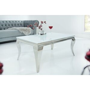 LuxD Dizajnový konferenčný stolík Rococo biely / strieborný