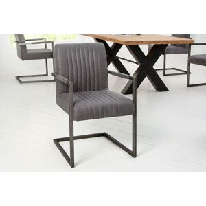 LuxD 21296 Konzolová stolička Boss s podrúčkami, vintage sivá