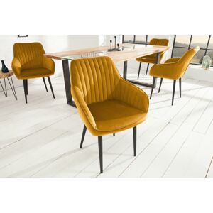 LuxD 21483 Dizajnová stolička Esmeralda, horčicová žltá