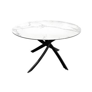 LuxD Okrúhly jedálenský keramický stôl Halia 120 cm biely