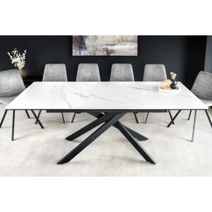 LuxD Rozťahovací keramický stôl Halia 160-200 cm biely mramor