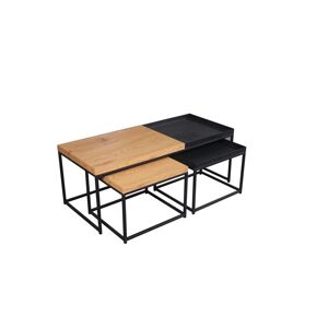 LuxD Set konferenčných stolíkov Giuliana 3 ks vzor dub - čierny